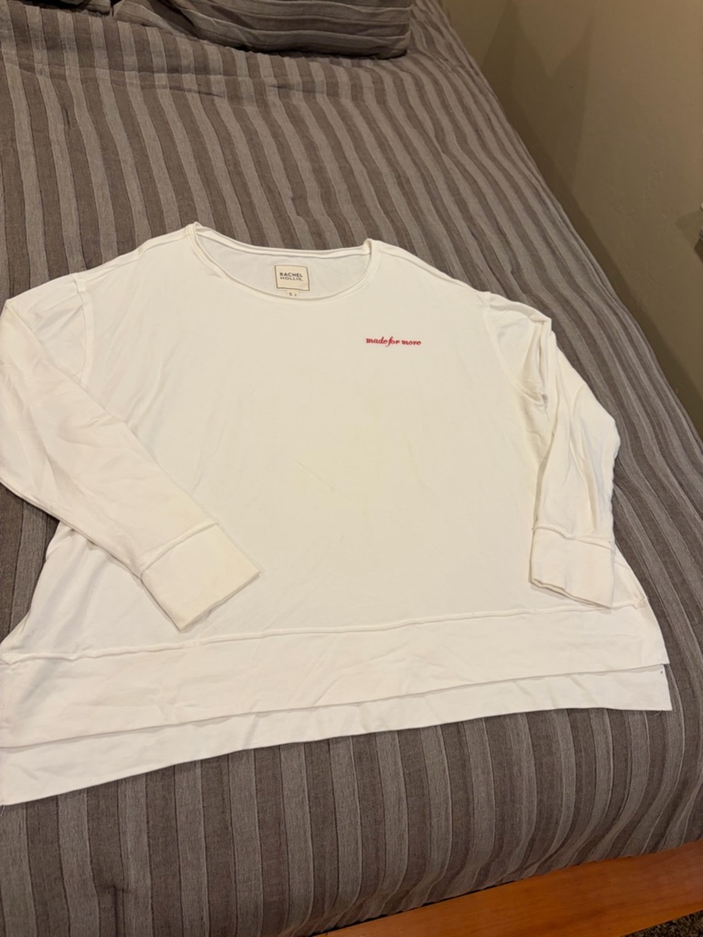 Rachel Hollis Made For More Women's White Long Sleeve Tee Size L